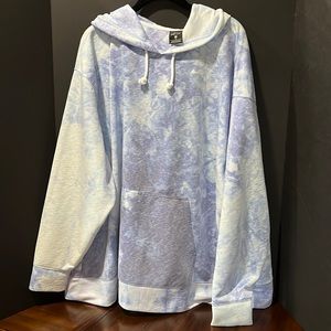 Nike Hoodie Womens Plus Blue Tie Dye Icon Clash Training Pullover Sz 3x NWOT